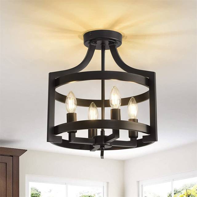 Lunas 4 - Light Chandelier - Matte Black (10cm W X 10cm D)