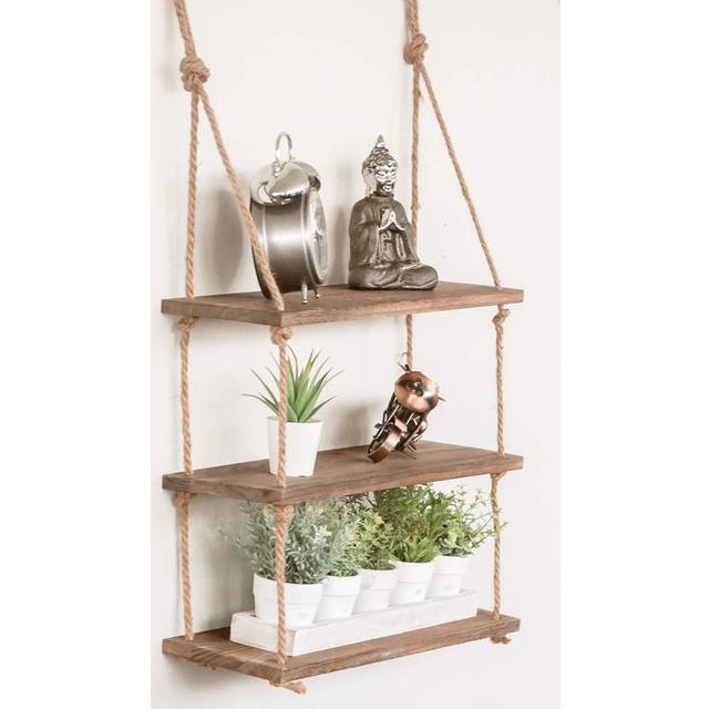 Wood Floating Shelf - Brown (50cm H X 50cm W X 15cm D)