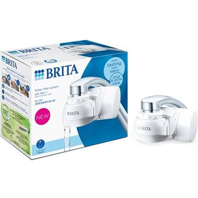BRITA ON TAP V Vattenfiltersystem, inkluderar 1 patron: hållbart och smakfullt vatten direkt från kranen, minskar mikropartiklar, PFAS, metaller och smakpåverkande ämnen.