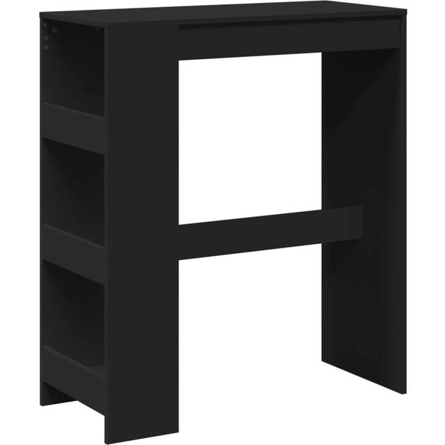 vidaXL Bar Table with Racks Black 90x40x103.5 cm Engineered Wood