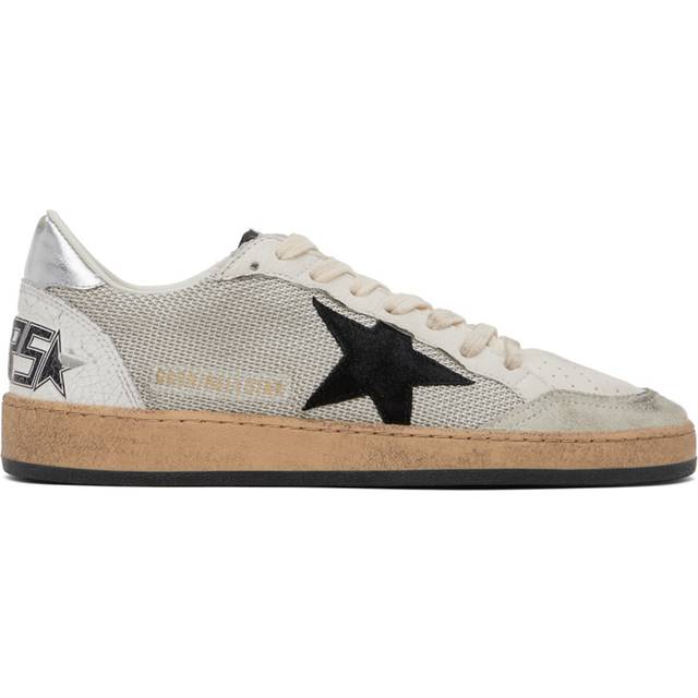 Golden Goose Ball Star Leather and Canvas Trainers - UK 9 - Grey