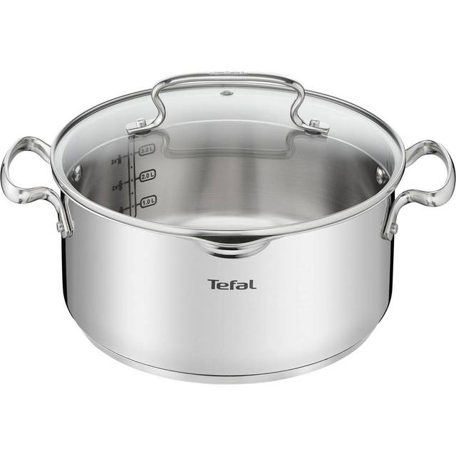 Tefal DUETTO+ G7194655, Rund, Rostfritt stål, Rostfritt stål, Rostfritt stål, Keramiska, gas, halogen, Induktion, Gjutjärnsplattor, 250 ° C