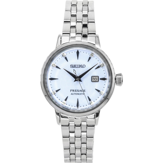 Seiko Presage Cocktail Time Skydiving Diamond Accents Blue Dial Automatic SRE007J1 Women's Watch