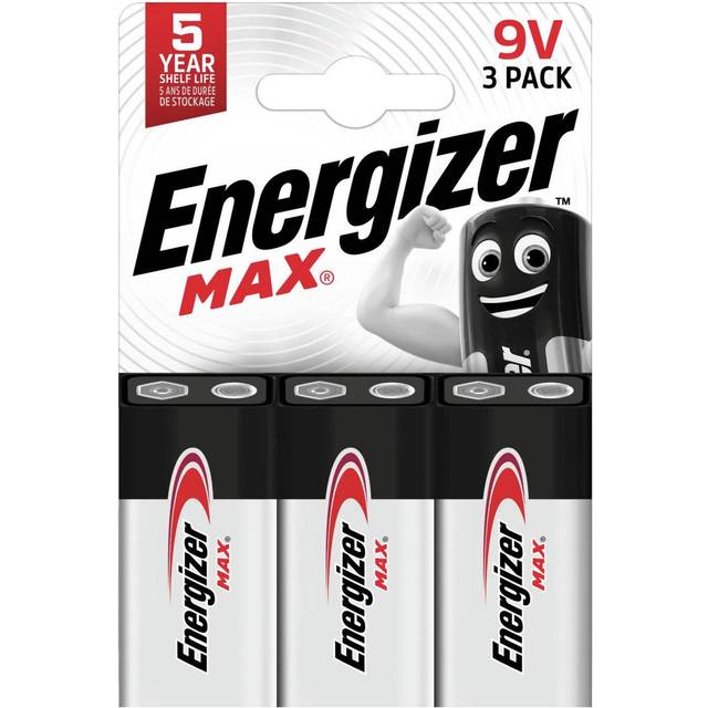 Energizer Max Alkaline 9V Batteries - Pack of 3