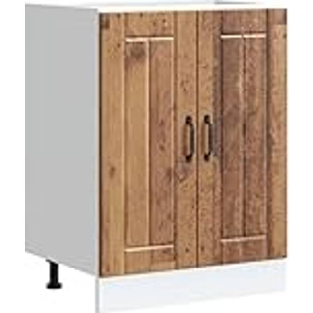 vidaXL Sink Base Cabinet Lucca Old Wood Engineered Wood - Brown
