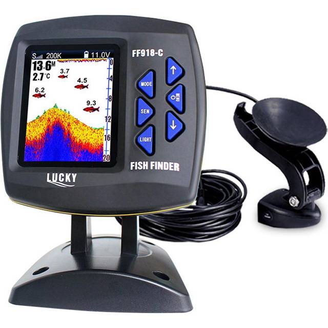 LUCKY FF918-C100DS Färgskärm Kabelansluten Fishfinder Dubbla frekvens 328ft/100m Vattendjup Båtekolod FF918-C100DS