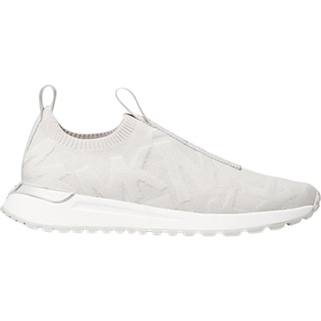 MK Bodie Logo Embossed Stretch Knit Slip-On Trainer - Grey - Michael Kors - UK 4