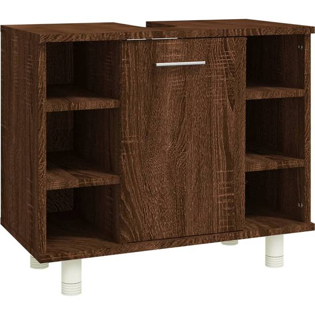 vidaXL Bathroom Cabinet Brown Oak 60x32x53.5 cm Engineered Wood