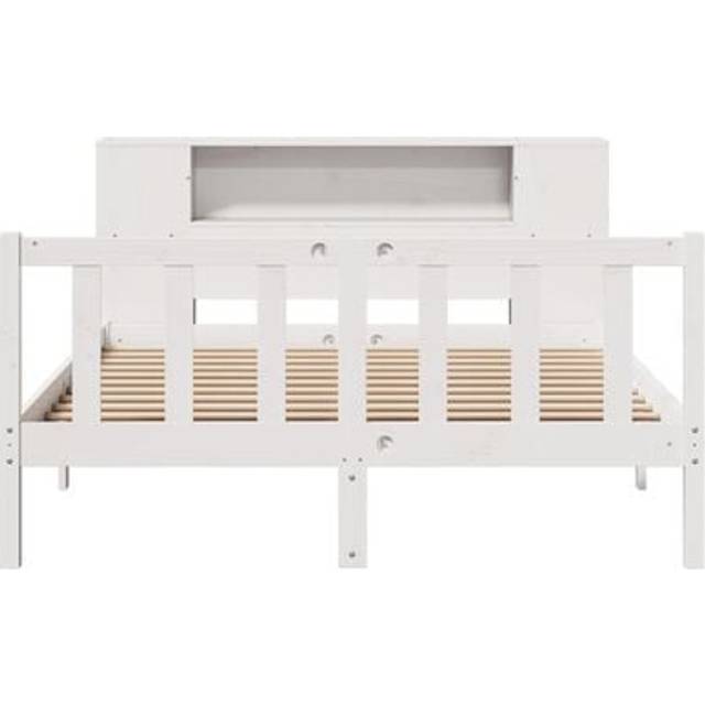 vidaXL Bookcase Bed without Mattress Wax Brown 135x190 cm Double Solid Wood Pine