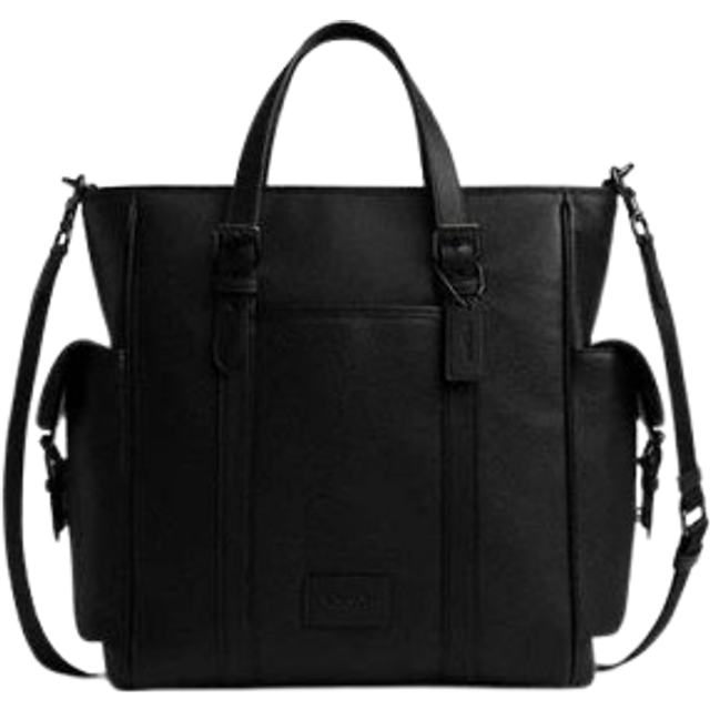Coach Mens Sprint Tote in Pebbled Leather Bag - Black - One Size