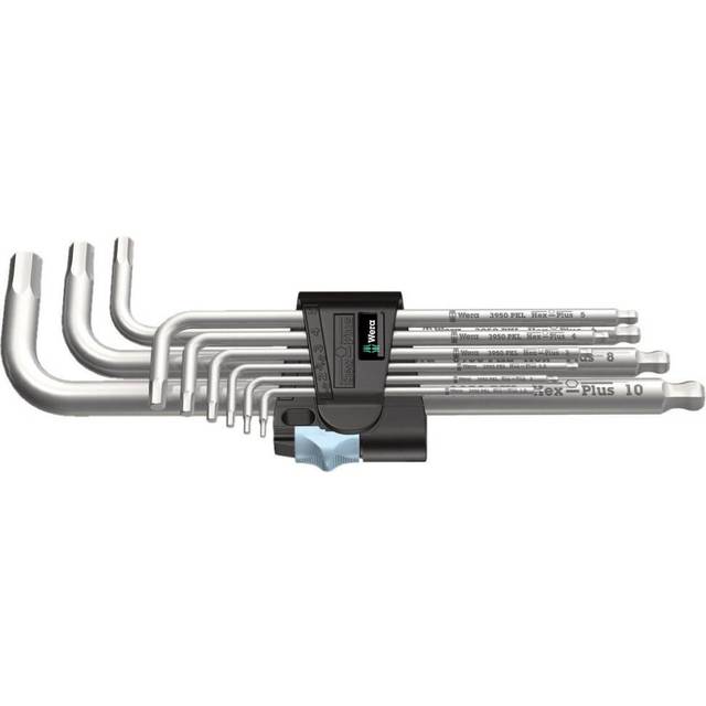 Wera 05022720001 3950PKL/9 Stainless Steel Hex Socket L-Keys, 9-Pi...