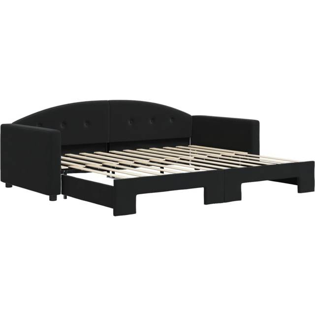 Dagbädd utdragbar svart 90x200 cm sammet