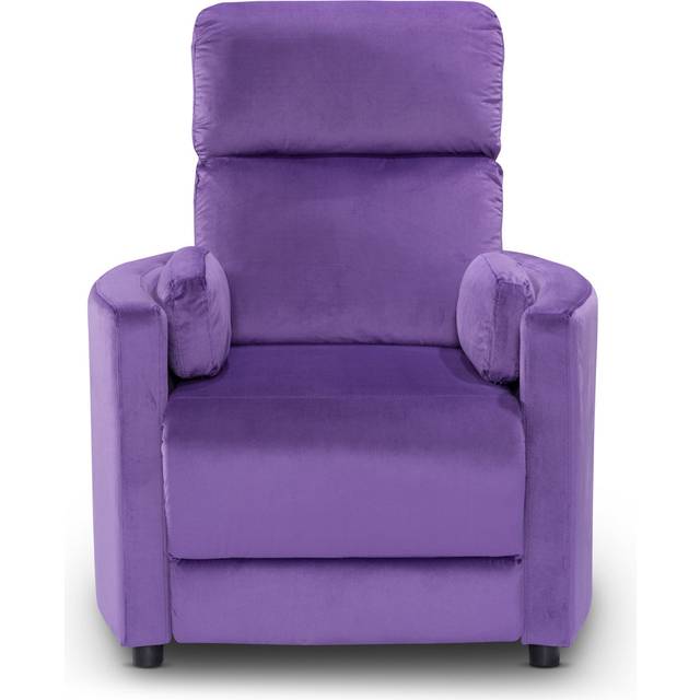 Velvet Manual Recliner Chair - Purple (106cm H X 88cm W X 92.5cm D)