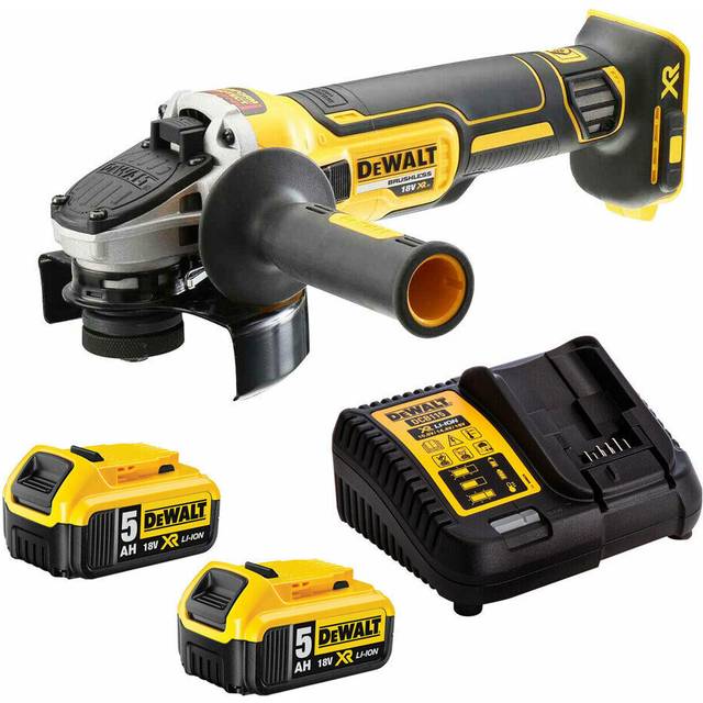 Dewalt dcg405n 18v xr 125mm brushless angle grinder 1 x 5.0ah battery & charger