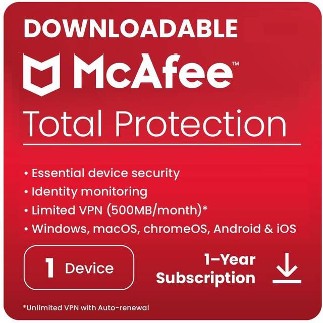 McAfee Total Protection 1 Year, 1 Device Digital Download