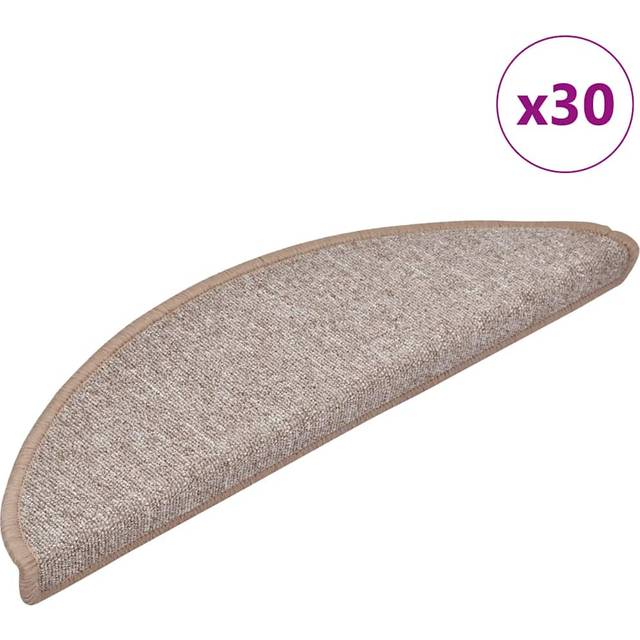 vidaXL Stair Mats 30 pcs Light Brown 56x17x3 cm