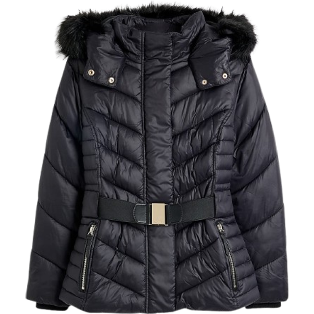 River Island Womens Black Slim Fit Padded Jacket - 8