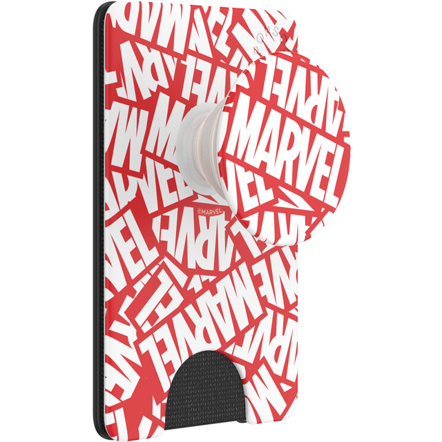 PopSockets PopWallet + med Integrerad Swappable PopTop för Smartphones och Surfplattor - Marvel Logo