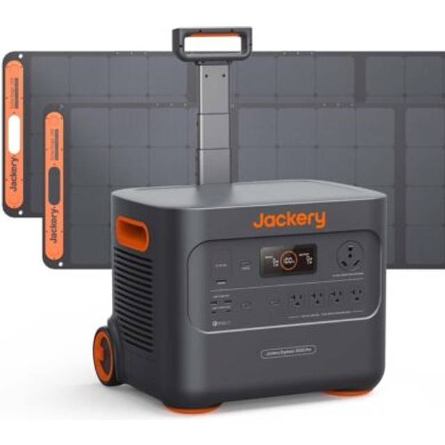 Jackery Explorer 3000 Pro Solar Generator with 2x SolarSaga 200 Solar Panels and App Control