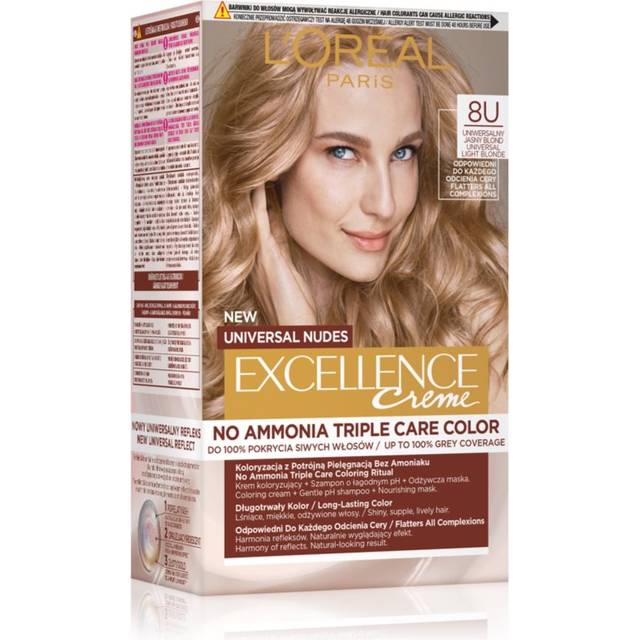 L'Oréal Paris Excellence Creme Universal Nudes Permanent Hair Dye 8U Universal Light Blonde