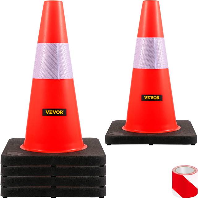 VEVOR Sicherheitskegel Verkehrskegel Leitkegel Verkehrsh&#xFC;tchen 45cm 5 Stk.