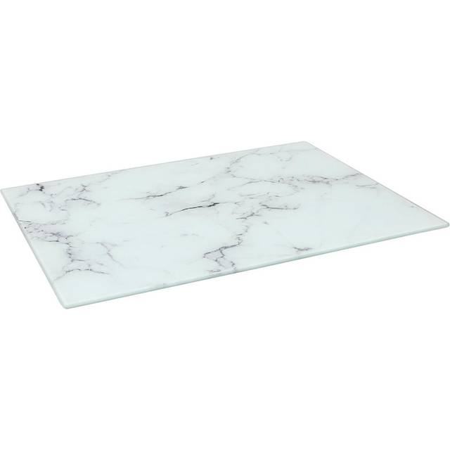 Rectangle Glass Chopping Board - 40cm x 30cm - Marble - White Marble
