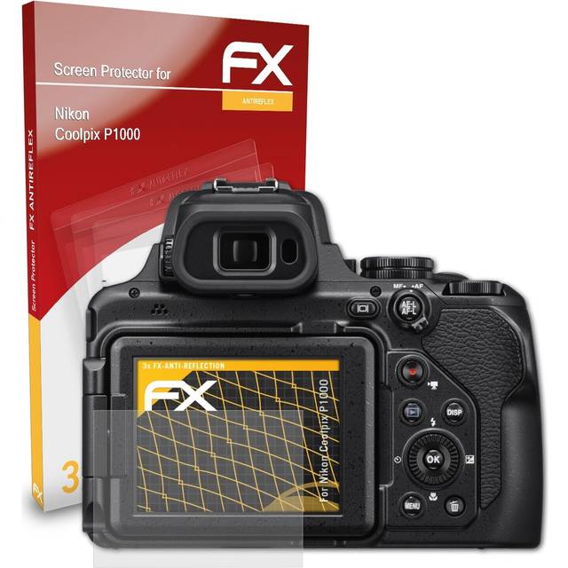 Atfolix 3x screen protection film for nikon coolpix p1000 matt&shockproof