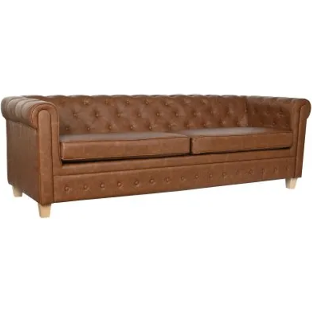 3-sits soffa Home ESPRIT naturlig brun vintage 218 x 78 x 70 cm - Märke: Home ESPRIT - EAN: 8424002105921