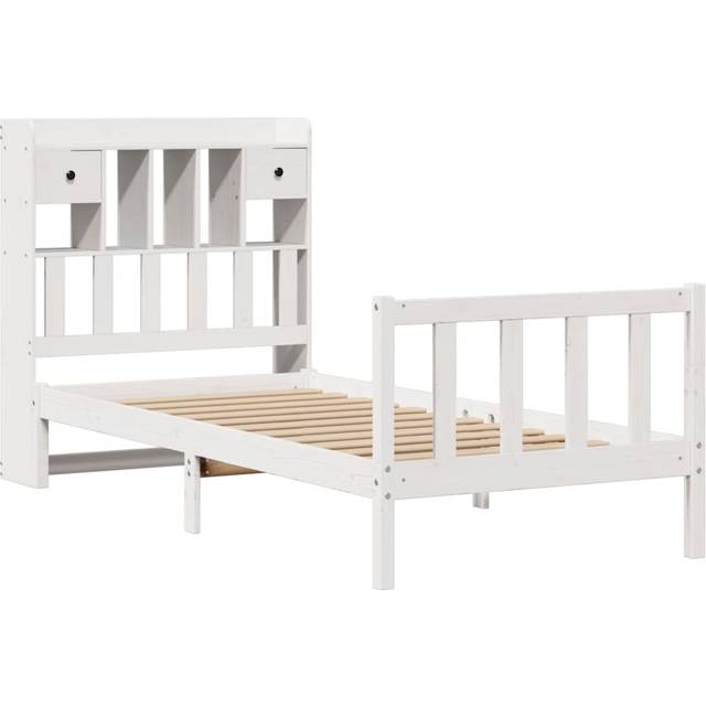 vidaXL Bookcase Bed without Mattress White 100x200 cm Solid Wood Pine