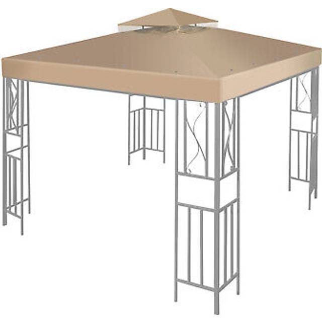 Flexzion Gazebo Top Replacement 10x10 Feet - Canopy Replacement Cover for Double Canopy Tent Dual Tier Pop Up Gazebo Tent Netting Cover, Water, Dirt,