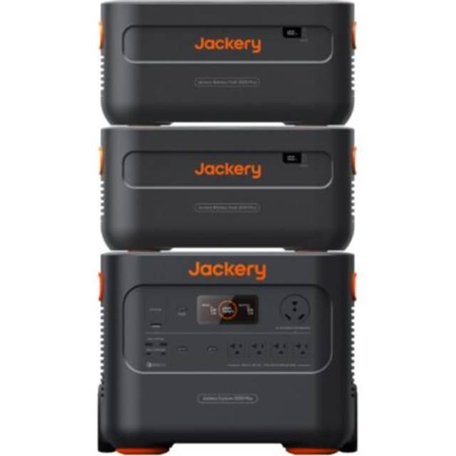 Jackery Explorer 2000 Plus Solar Generator Kit with 2x Battery Packs and Fast Solar Charging (6 kWh)