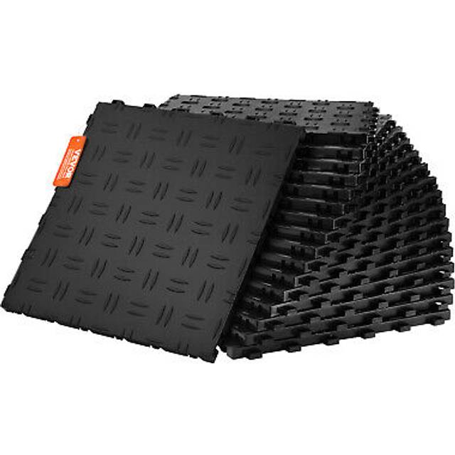 Vevor garage tiles interlocking 12x12 in 50 pack garage flooring tiles black