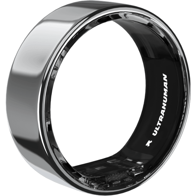 ULTRAHUMAN Ring Air - Space Silver, Size 8, Silver/Grey