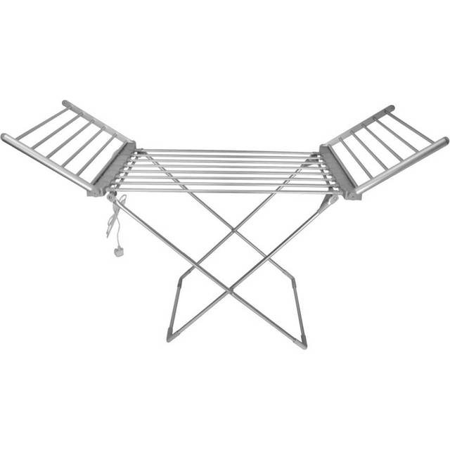Electric Heated Clothes Dryer Folding Energy-Efficient Indoor Airer Wet Laundry Drying Rack - Silver - One Size