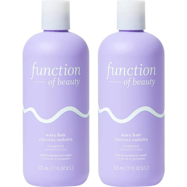 Function of Beauty Wavy Hair Shampoo  11 oz Each (2-Pack) - Formulated with Fermented Rice Water to Strengthen and Promote Elasticity  Sulfate Free  C