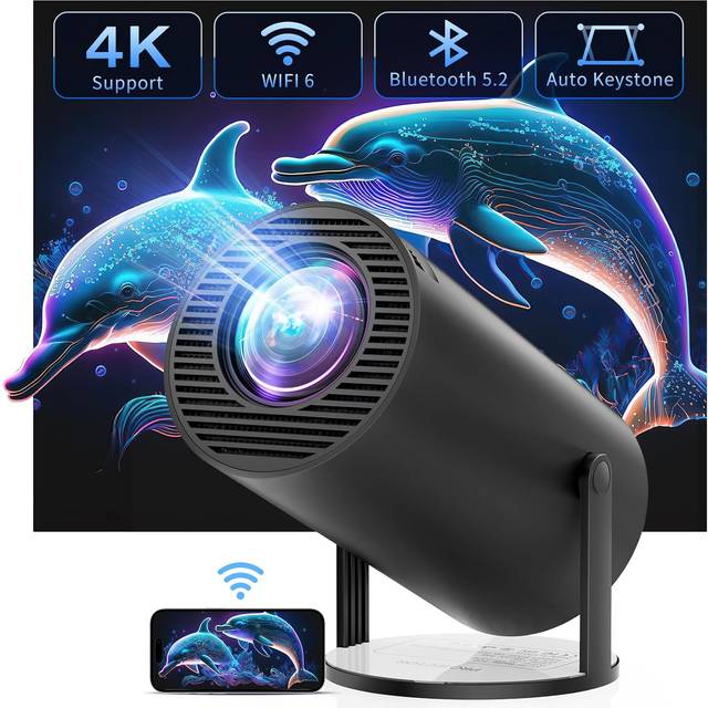 Mini Projector Portable - Bluetooth Auto - Full HD Smart Video Projector - Support 4K - Wifi 6 and BT 5.0