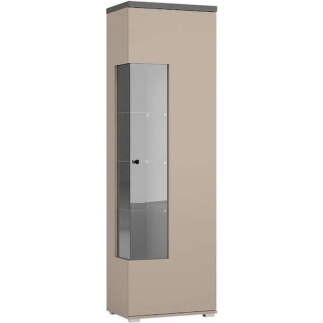 Congo, Anthracite & Black Bhevin Tall Display Cabinet H180cm W55cm D36cm - Contemporary Display Solution (180cm H X 55cm W X 36cm D)