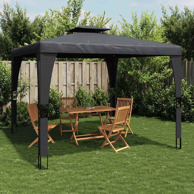 Celton Powder Coated Steel Gazebo - Anthracite (2.98 x 2.98m)