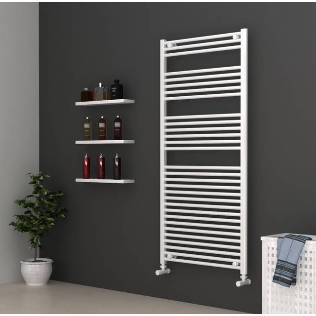Shaunda Vertical Straight Towel Rail - White (115cm H x 70cm W x 3cm D)