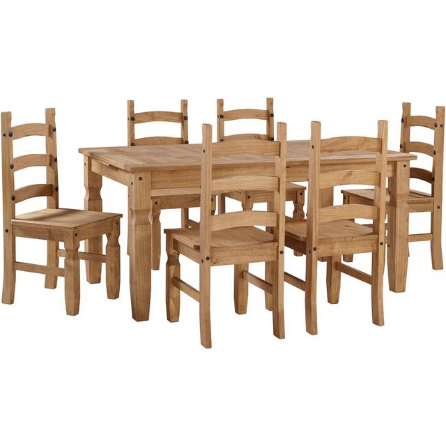 Bridewell Extendable Pine Solid Wood Dining Set - Antique Wax (4)