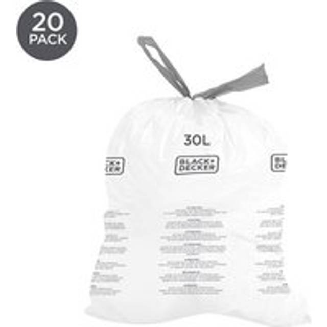 Black + Decker 30L Bin Bags 20 Pack