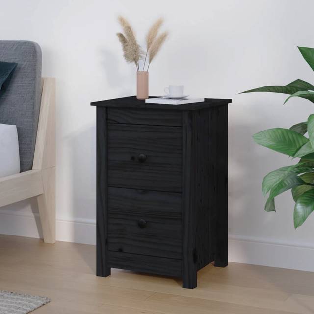 4 Drawer Bedside Table Individual/ - Black (61.5cm H X 40cm W X 35cm D)