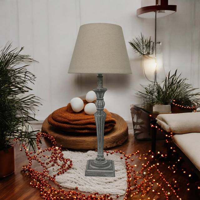 Atara 32cm Table Lamp - Grey (32cm H X 15cm W X 15cm D)