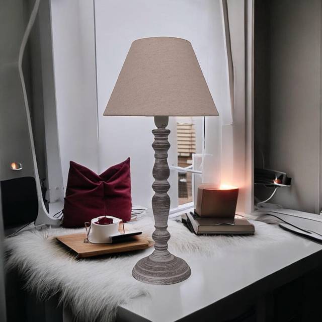 Gershom 32cm Table Lamp - Grey (32cm H X 11cm W X 11cm D)