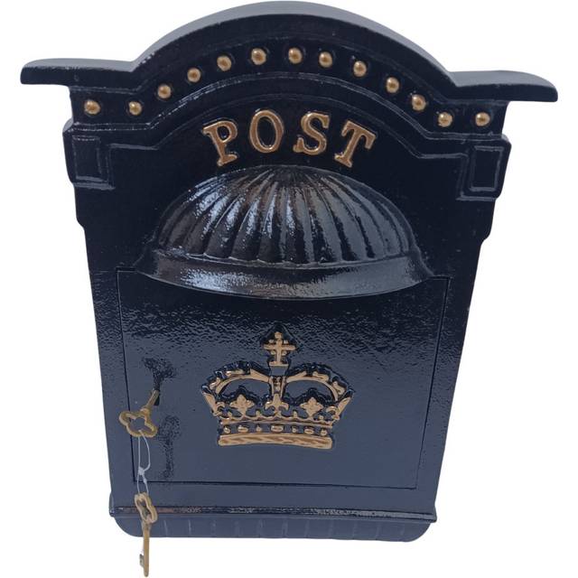 Kemah Metal Wall Mounted Post Box - Black