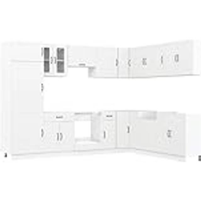 vidaXL 14 Piece Kitchen Cabinet Set Lucca White Engineered Wood