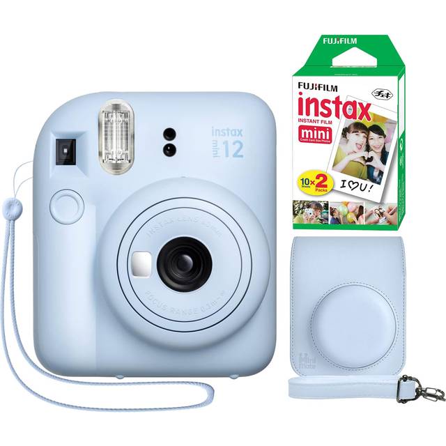 Fujifilm Instax Mini 12 Instant Camera + Minimate Custom Case + Fuji Instax Film 20 Sheets Twin Pack (Pastel Blue)
