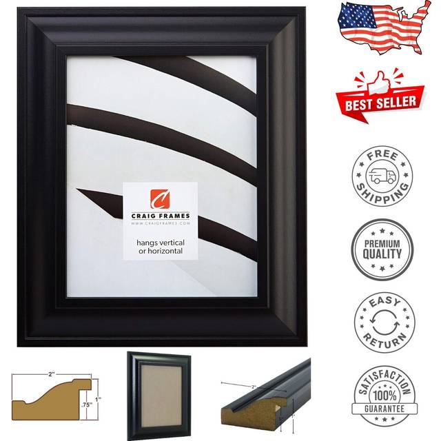 Craig Frames 21834700BK 16 by 20-Inch Picture Frame  Smooth Wrap Finish  2-Inch Wide  Black