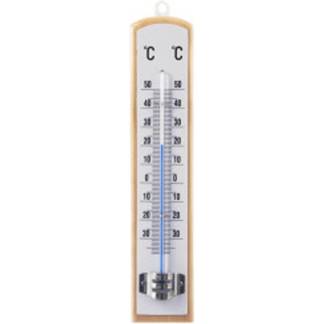 Klassisk termometer för inne- och utetemperatur, trämaterial