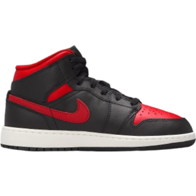 Nike Air Jordan 1 Mid Older Kids' Shoes - Black - 3.5